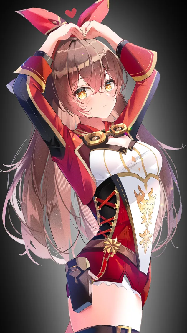 動漫女孩琥珀漂亮的金色眼睛| 甘信衝擊 2K 壁紙