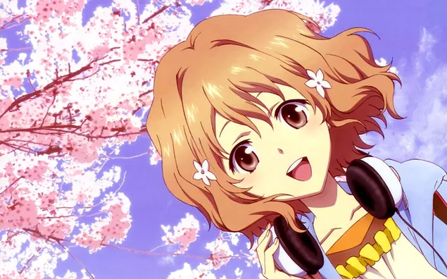 Anime Girl and Flower