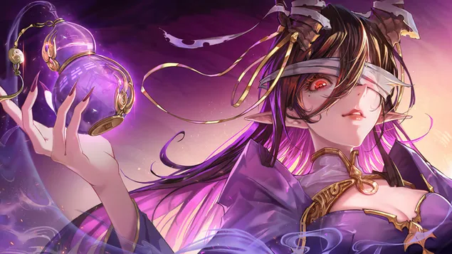 انیمه دختر جن هنر فانتزی کاغذدیواری  4K