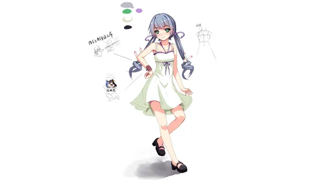 انیمه دختر با لباس زیبا کاغذدیواری  4K