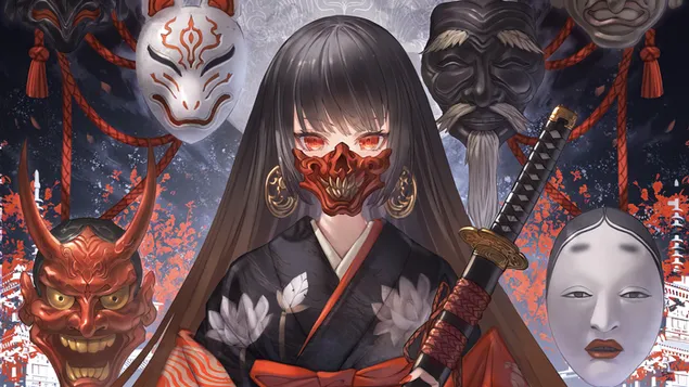 Anime Girl Masked Warrior stáhnout