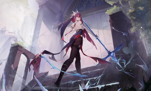 전장에서 애니메이션 소녀 Ningguang | 간신 임팩트 4K 배경화면