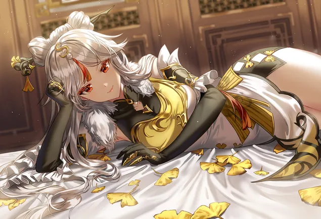 anime tytto ningguang kauniit punaiset silmat | genshin vaikutus lataa