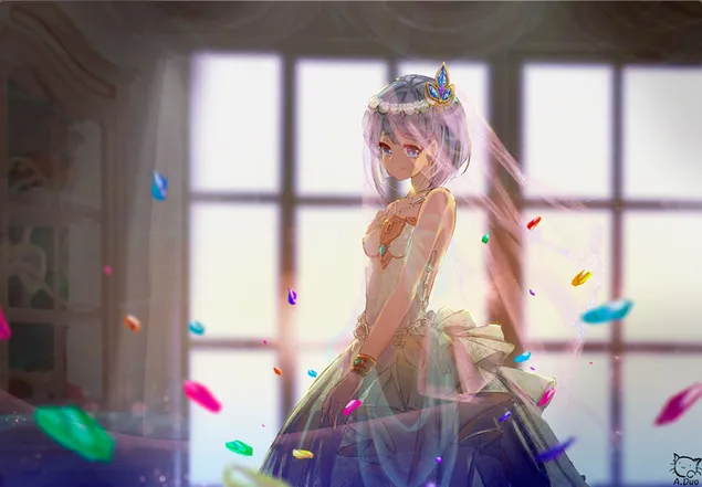 Veshja e dasmës për vajzë anime HD sfond