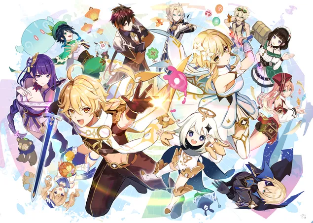 Anime kahramanları | Ganshin Etkisi 4K duvar kağıdı