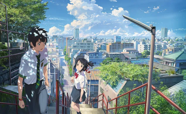 Anime - Kimi No Na Wa Mitsuha and Taki HD wallpaper