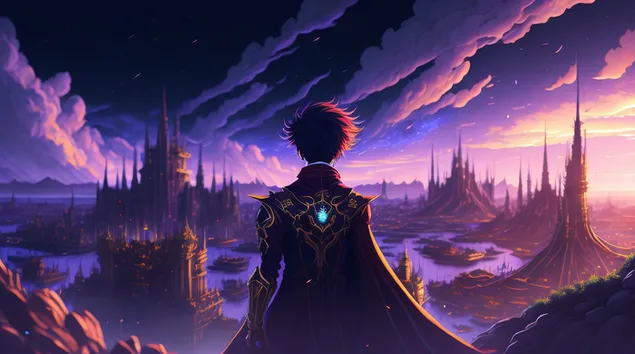 Anime Kingdom, Anime Boy-Prince, Violet 4K sfondo