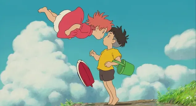 Anime - Little girl Ponyo and a little boy Sasuke (Ponyo)