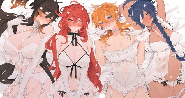 Esbós d'anime | Bellesa de l'anime | Impacte Ganshin 4K fons de pantalla