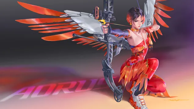 Anime Warrior Girl AORUS Digital Art