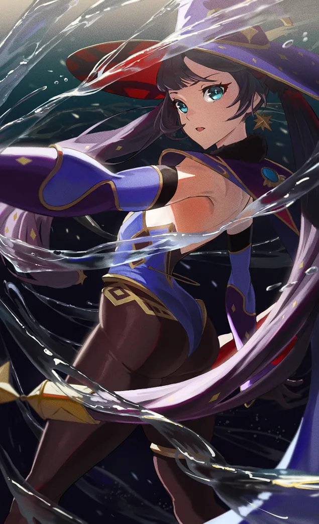 Páipéar balla Anime cailleach Mona | Tionchar Ganshin2K