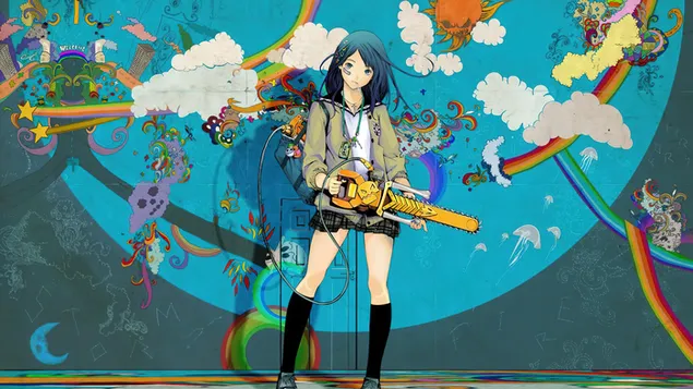 アニメ少女学生落書き ダウンロード