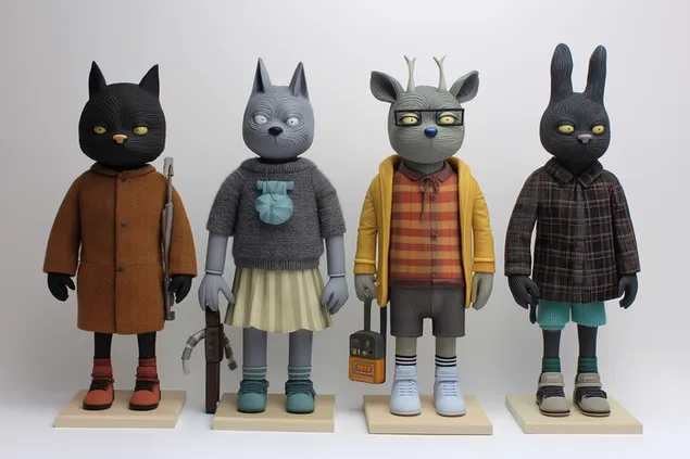 דמויות בעלי חיים אנתרופומורפיות 2K טפט