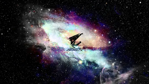 AORUS Logo Space Galaxy 4K achtergrond
