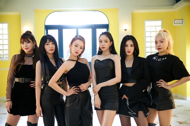 apink girlbandmitglieder in schwarzen anzugen herunterladen