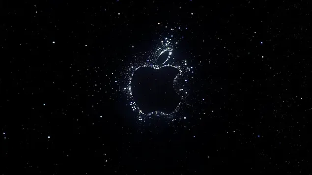 Apple iphone 14-Serie Apple-Markenlogo auf schwarzem Hintergrund