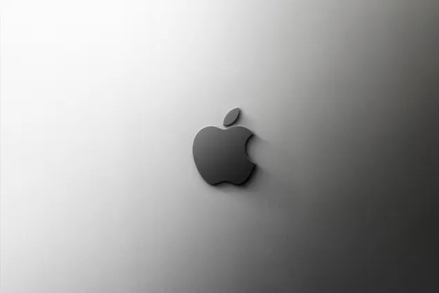 Apple logo metallic finish matte background