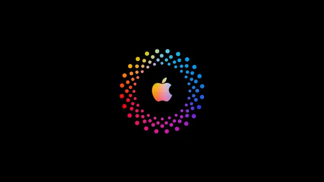 Apple-Logo Schwarzer Hintergrund.