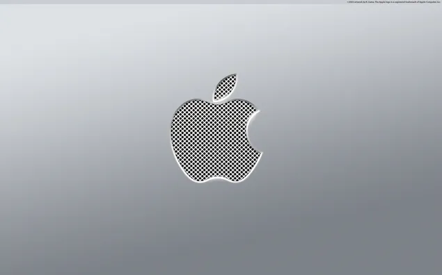 Apple-logo met roosterontwerp op grys agtergrond aflaai
