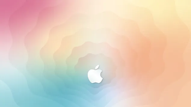 アップルの白いロゴと色付きの円 ダウンロード
