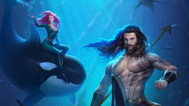 Aquaman and Mera  4K wallpaper