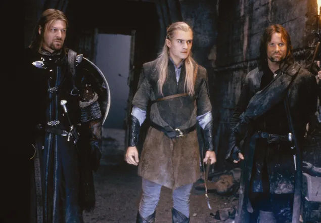 Арагорн, Леголас и Боромир - Властелин колец: Братство кольца 2K обои