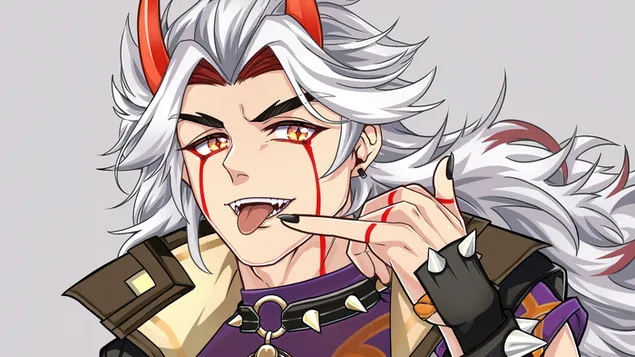 Arataki Itto (Fanart) | Genshin Impact (anime video igra) 4K ozadje