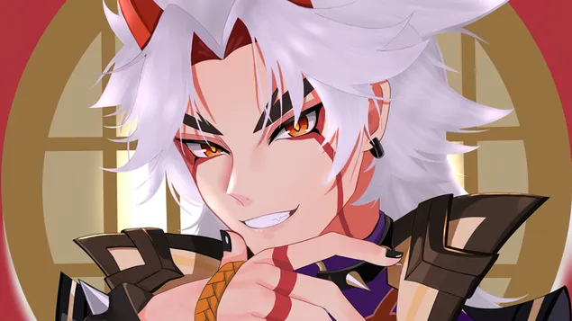 Páipéar balla Arataki Itto (Geo Carachtar) - Tionchar Genshin (Físchluiche Anime)4K