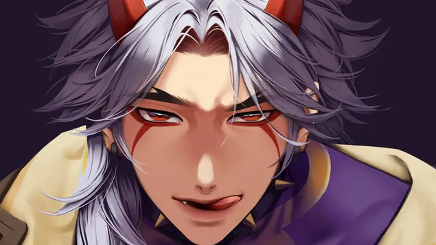 Arataki Itto (geo lik) | Genshin Impact (anime video igra) 4K ozadje