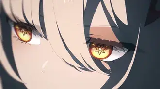 krupnyy plan svetyashchikhsya zvezdnykh glaz arlekino - anime-geyming, makros''emka, tsifrovoy portret skachat'