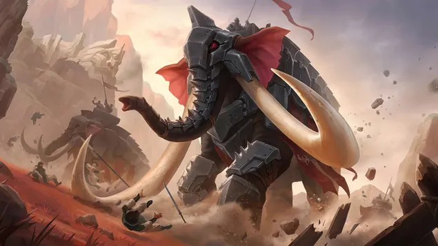 Armored Tuskrider (Legends of Runeterra) - League of Legends (LOL) 4K ozadje
