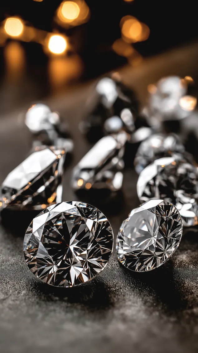 niz briljantnikh fasetizovanikh dragikh kamenja na tamnoj teksturiranoj povrshini preuzmi