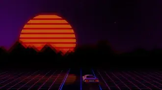 Art Retrowave 4K háttérkép
