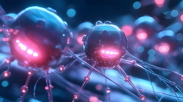 Kunsmatige weefsel verlig deur nanotegnologiestelsels 8K muurpapier