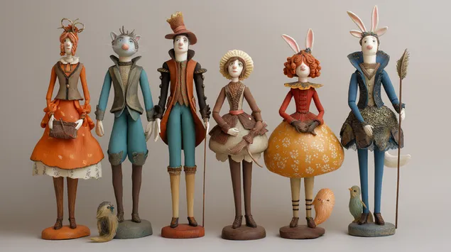 בובות בד אומנותיות 2K טפט