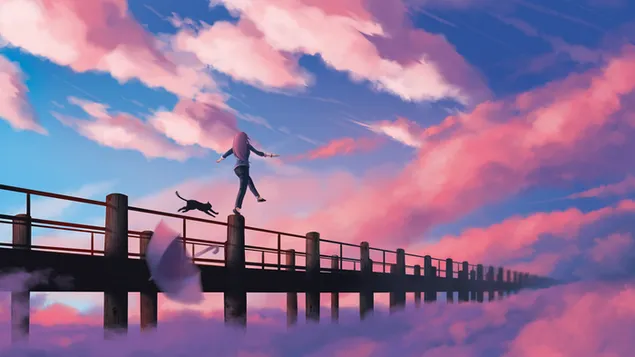 Artislik Anime Mädchen Wolke