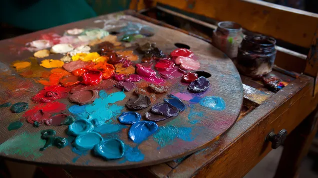 dayanghan peinteureul dameun atiseuteu palreteu daunrodeu