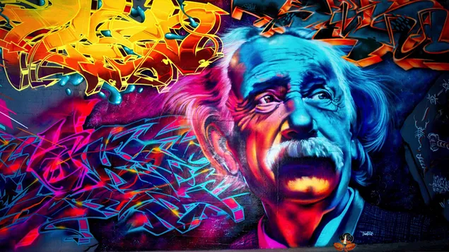Grafiti gambar artistik dibuat dengan menggabungkan warna unduhan