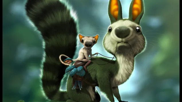 Dibuix artístic d'un esquirol 4K fons de pantalla