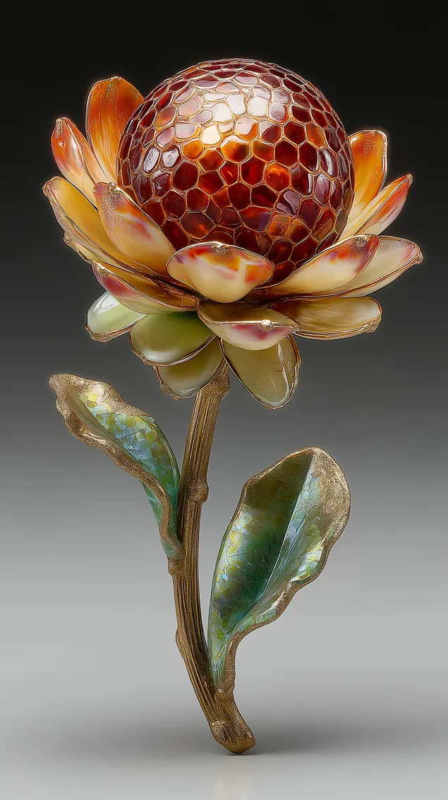 Fiore laccato artistico con finitura perlata e anima esagonale HD sfondo