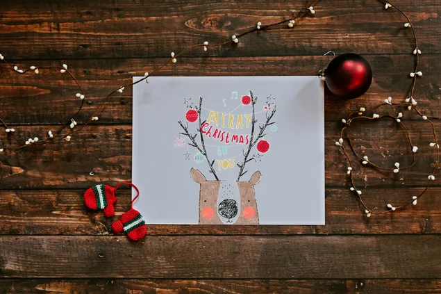 Artistic ''Merry Christmas'' greeting with decor download