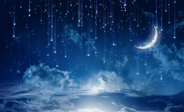 Künstlerischer sternenklarer blauer Himmel 4K Hintergrundbild