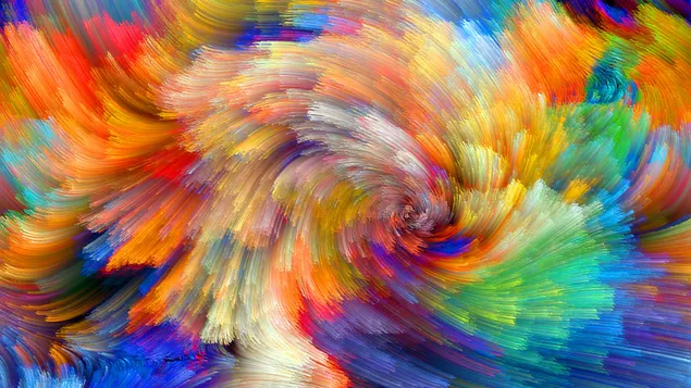 Artistieke abstracte tekening van cirkelvormige kleurvormen gemaakt in regenboogkleuren