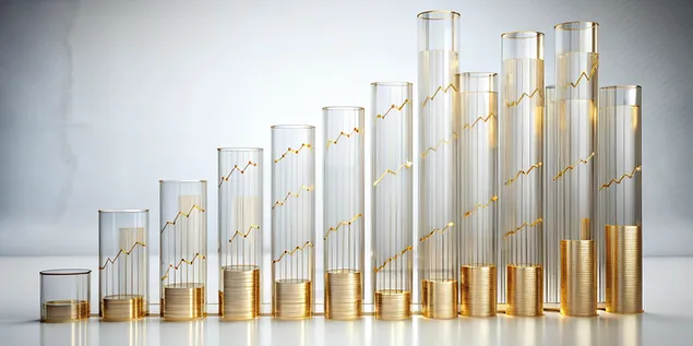 kolonat rritese te rritjes financiare: progresioni i qelqit dhe arit shkarkim
