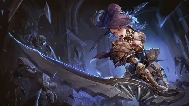 Шпалери Дівчина-вбивця, фантазія-воїн 4K