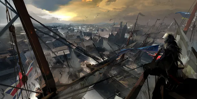 Assassin's Creed 3 - Ninja in het dak (schilderij)