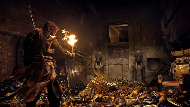 Assassin's Creed Origins - Gouden schat 4K achtergrond
