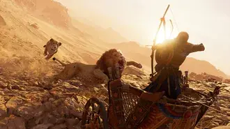 Assassin's Creed Origins - Ataque do Leão 4K papel de parede