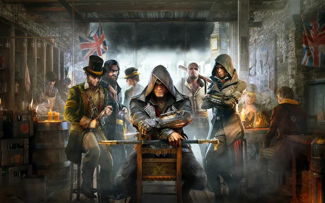 Assassin's Creed Syndicate video oyunu karakterleri poz veriyor