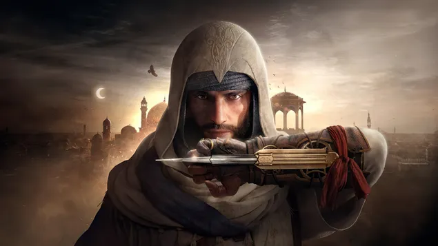 Pose de espada del personaje del videojuego Assassin's Creed en la muñeca descargar